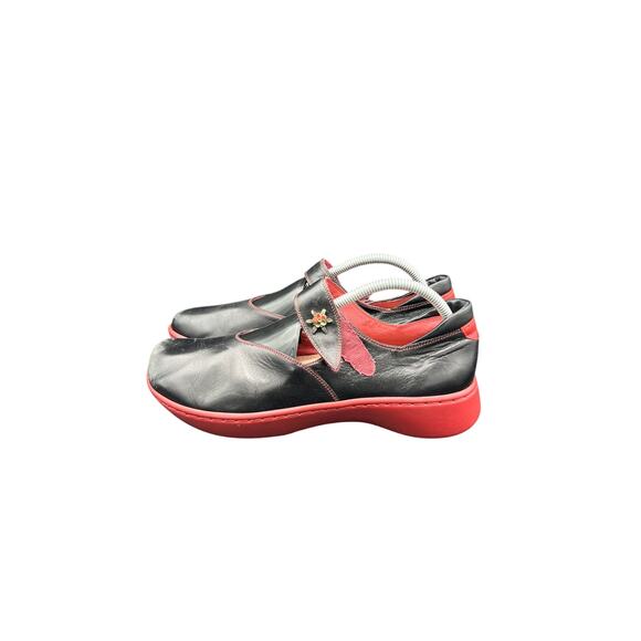 ❤️ Naot Women 10 Black Red Leather Mary Jane Shoes – Comfort Platform Clogs - Picture 7 of 9